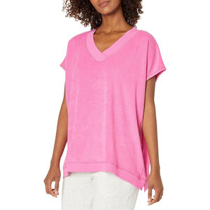 HUE Women's Relaxed Fit Terry V-Neck Sleep TeeSize Medium New With Tags